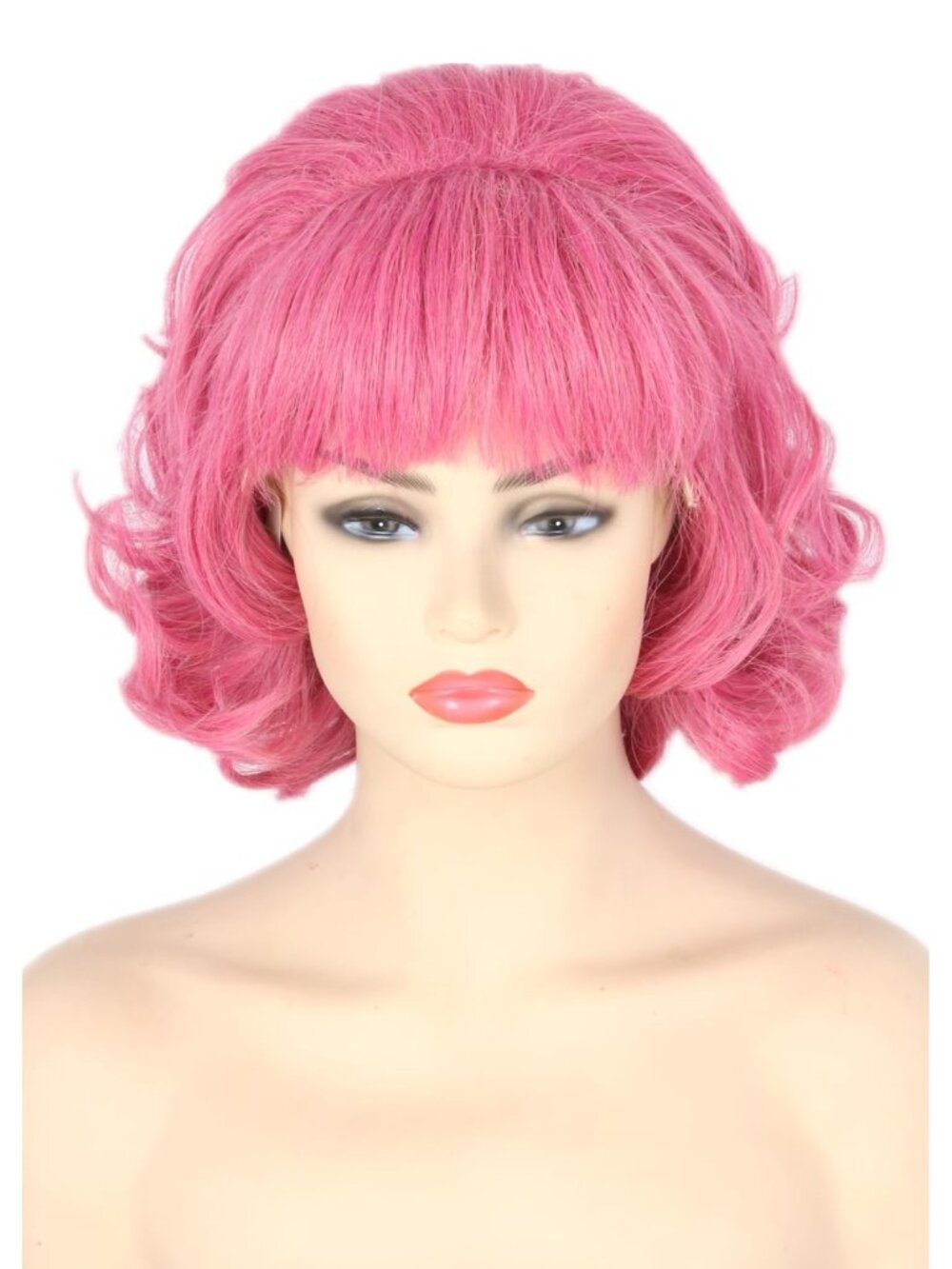 Women's Rose Red Short Cosplay Halloween Costume Wig With Necklace Earrings